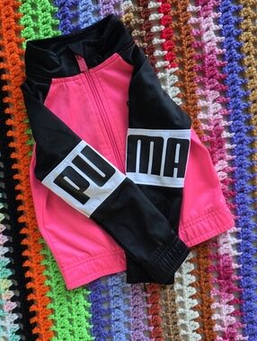 🎁 2T Pink Puma Track Suit Jacket Lightweight Jacket Neon Pink Free Bundle Deal